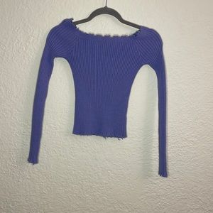 Long sleeve purple sweater